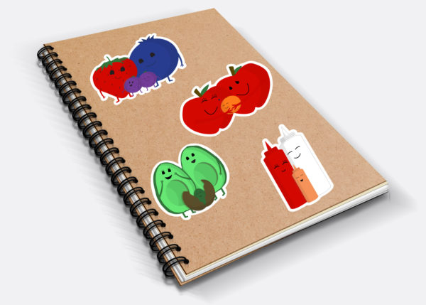 Spiral Book Mockup Stickers